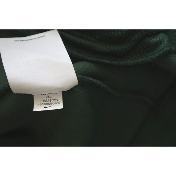 Nike FB8378-323 Men Sz 2XL Green Club Fleece Winterized Crew Neck Sweatshirt - Picture 4 of 11